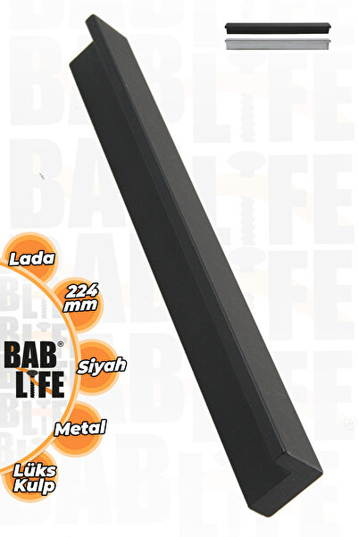 bablife Lada Alüminyum Mat Siyah Lüks Çekmece Dolap Vestiyer Mobilya Kulpları