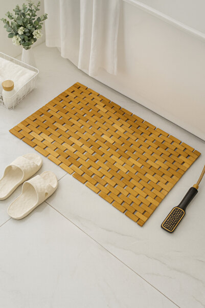 DailyHome Ahşap Kaymaz Banyo Zemin Paspası – Suya Dayanıklı, Şık ve Doğal Tas...