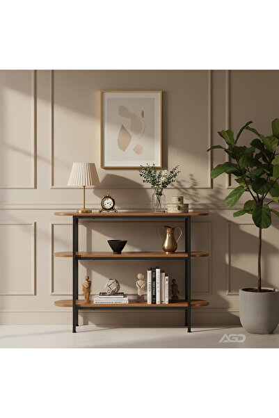 AGD Console Table, 3-Tier Metal Frame Side Entryway Table for Living Room, Entryway, Office