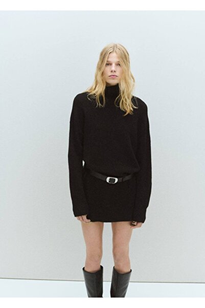 MANGO Woman Balıkçı yaka triko elbise