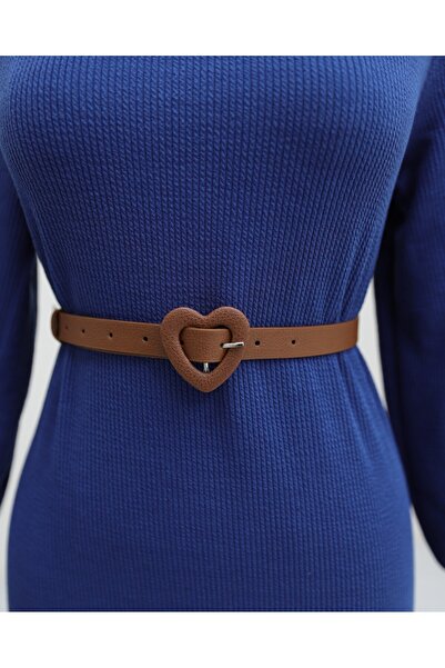 Modamorfo Φόρεμα με ψηλό λαιμό κοτλέ - Ινδικό