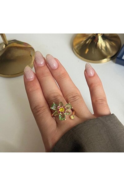 Xui خاتم ذهبي قابل للتعديل من ماركة تريند موديل سلسلة خاصة من ماركة سوارفسكي ...