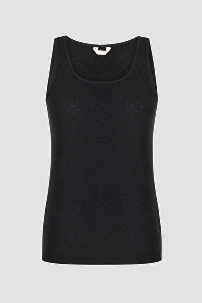 Penti Black Front Bow Thick Strap Thermal Undershirt