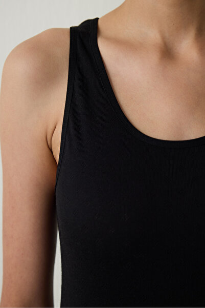 Penti Black Front Bow Thick Strap Thermal Undershirt