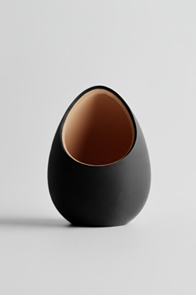 OEM Decorative egg-shaped pot, Midnight Onyx & Champagne Gold color