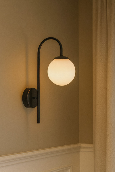 Uçar Anna Modern Baston Metal Sleeve with Glass Head Sconce Bedroom Bar Restoran Hotel Sconce