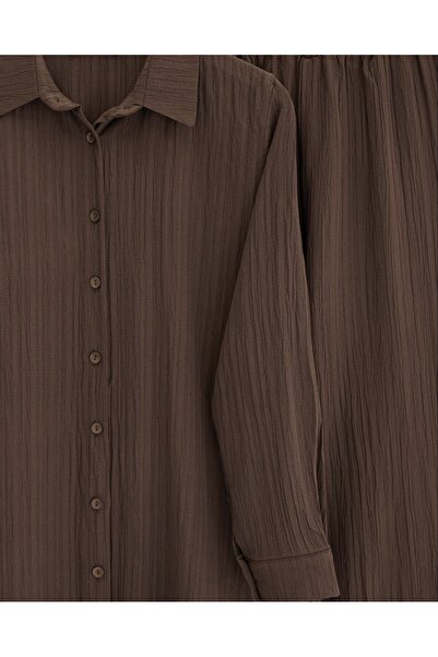 Modamorfo Buttoned Long Pants Crinkle Suit -K. Coffee