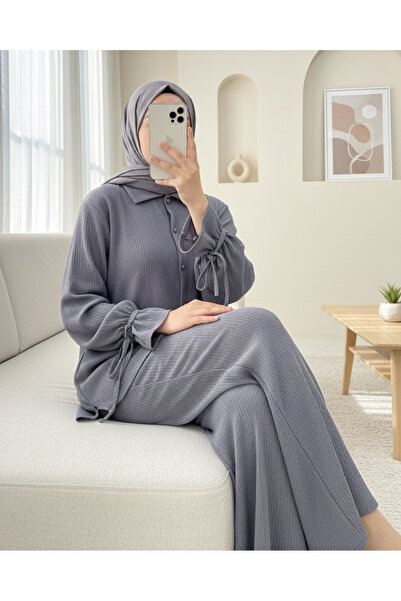 Modamorfo Σετ με κορδόνια με κουμπιά με κορδόνια - Γκρι