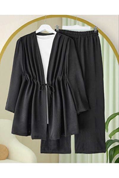 Modamorfo Tunnel Lace-Up Ayrobin Kimono Suit -Black