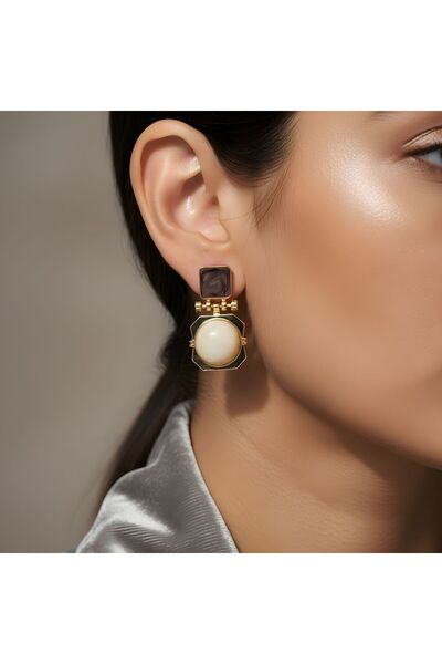 Snartun أقراط ذهبية هندسية مرصعة بالكريستال – الطراز العصري للإطلالة الكلاسيك...