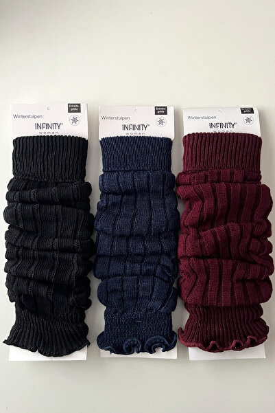 Hakan Collezione 3-Piece Black & Burgundy & Navy Blue Set Women's Premium Thi...