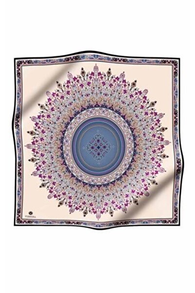 Vissona Шовковий шарф з твілу 17547 - 8 - 0031 Синьо-блакитний етнічний візерунок