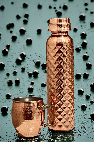 gulflower nude Pure Copper Flask Cup Set Handmade Pyramid Model