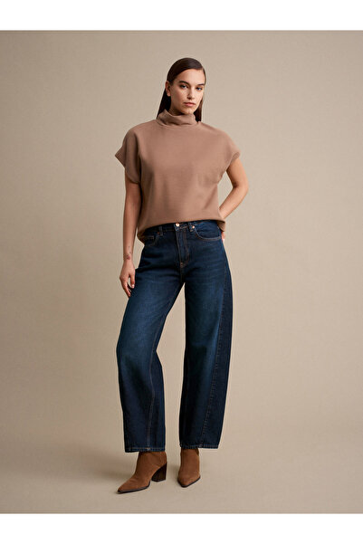 Dilvin 72090 100% βαμβακερό τζιν με λεπτομέρεια ραφής-σκούρο μπλε