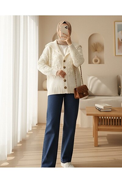 Modamorfo Pompom Shawl Collar Knitwear Cardigan