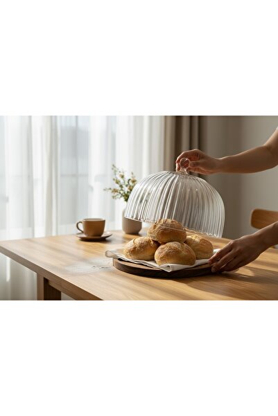 Luca Mia Breeze Acacia Glass Covered Cake Pan 25 cm