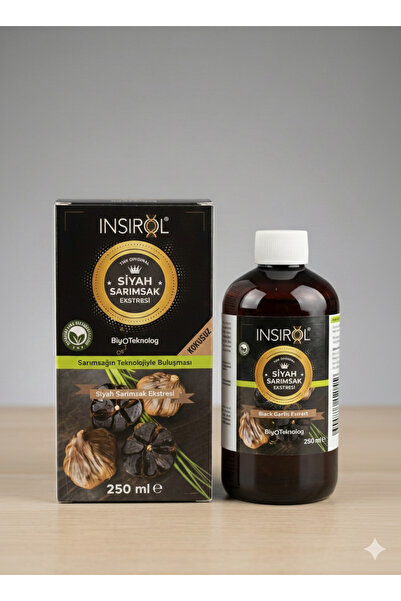 INSIROL Fermente Siyah Sarımsak Ekstresi (250 ml) Kokusuz Doğal Güç Yoğun İçerik & Premium Formül