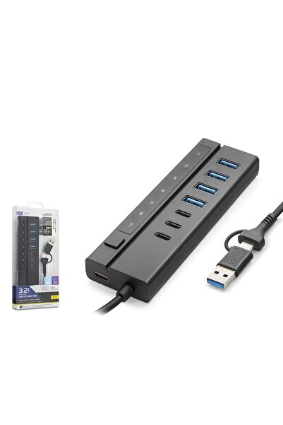 Genel Markalar iETOP HDX7062 USB Type-C 3.2 Gen1 Hub Anahtarlı 8 Port 5 Gbps ...