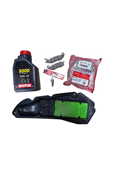 OEM Honda PCX 2021–2025 Premium Bakım Seti–Hava Filtresi+Orj Buji+Motul 5000+Ön Balata+Orj Arka Balata