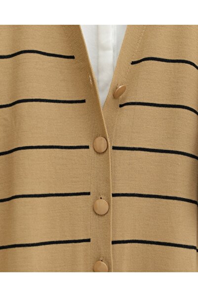 Modamorfo Buttoned Long Knit Cardigan - Mink