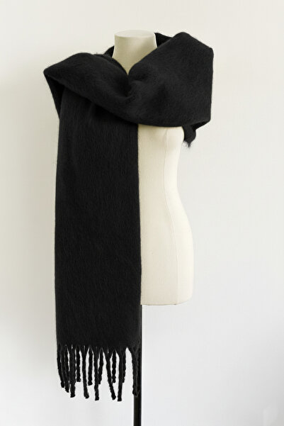 Bermody Pufați Negru Șal pentru Femei cu Textură Moale 50x190 cm