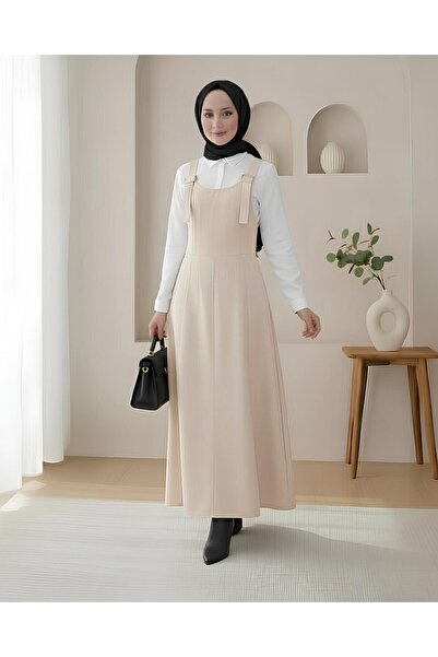 Modamorfo Yarım Fermuarlı Gabardin Jile -Taş