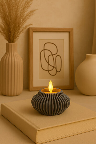 Modern Striped Decorative Candle Holder