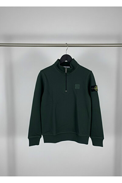 YusGos Unisex Girls/Boys Cotton Half Zipper Collar High Quality Sweatshirt (3-15 Years) Khaki 5 Years