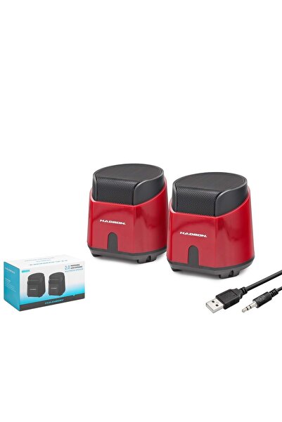 HADRON Hd6024R Bilgisayar Hoparlörü 1+1 8.5*9*9 Cm Kırmızı