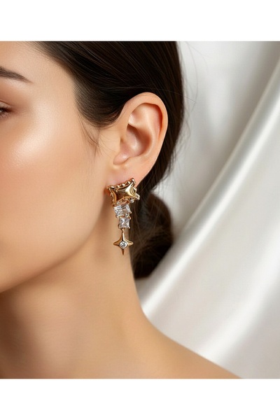 ZENA ACCESSORİES Taşlı Yıldız Küpe