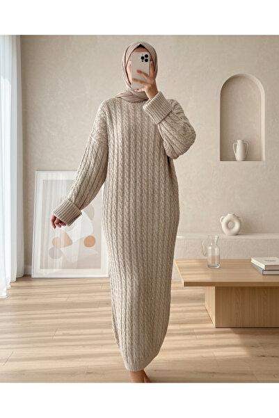 Modamorfo Hair Knitwear Dress -Stone