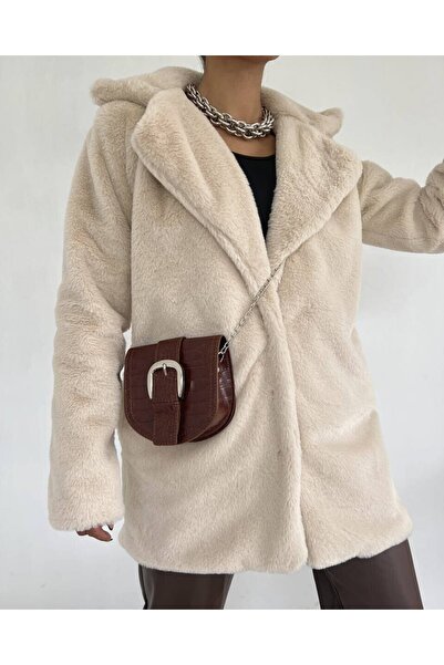 Modamorfo Γούνινο μπουφάν με επένδυση και εσωτερική τσέπη - Πέτρα