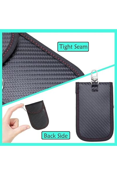 fulina حقيبة مفاتيح السيارة مضادة للسرقة، حافظة مفاتيح السيارة بدون مفتاح، عبوة من مفتاحين، لون أسود، مقاس واحد