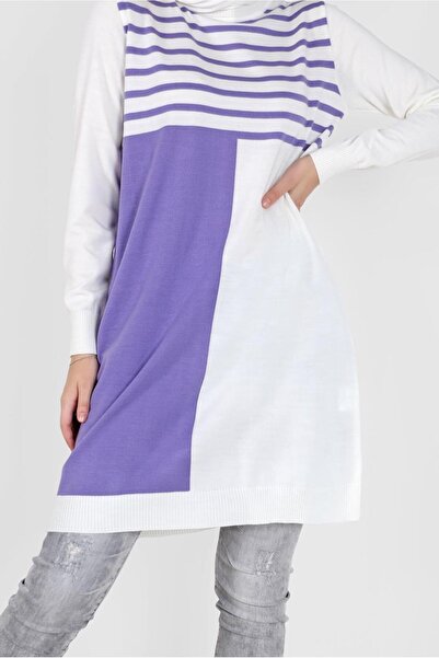 Alvina TUNICĂ TRICOTATĂ BICOLORĂ CU DETALII CU DUCĂ 42005
