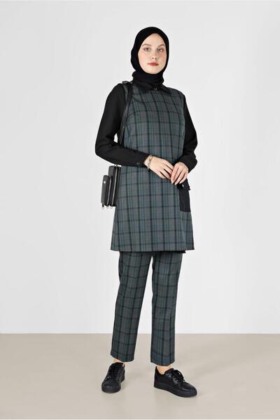 Alvina سروال كاروهات مفصل 42186