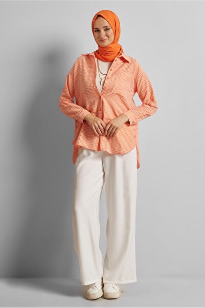 Alvina Plaid Patterned Cotton Tunic 45779