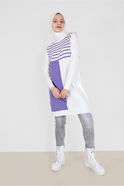 Alvina TUNICĂ TRICOTATĂ BICOLORĂ CU DETALII CU DUCĂ 42005