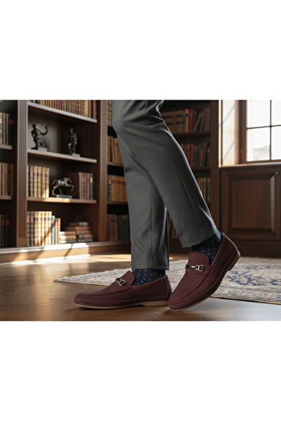 Growish Gre0311 Genuine Nubuck Leather Saddler Buckle Handmade Rok Model Thermoactive Sole Loafer