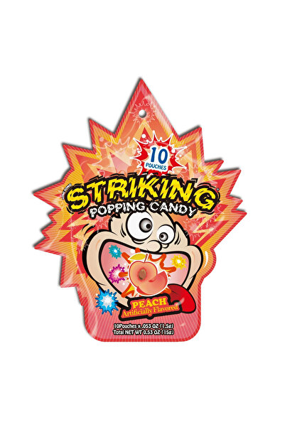Striking Popping Candy Peach Flavor - Carton (15g x 48 packs)