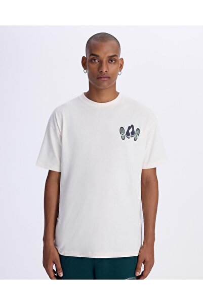 Kappa Authentic Graphik Pirat Unisex Beyaz Comfort Fit Tişört