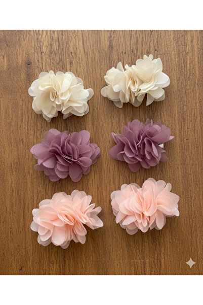 Jeevee Kız Çocuk 3 Takım 6 Adet Klips Frida- Çiçek Toka