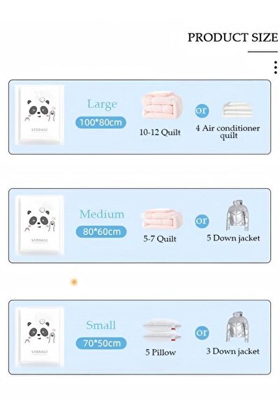 DOMEET ​10 Pack Vacuum Storage Bags (2 L + 4 M + 4S) Compression Bags Space Saver Bags Vacuum Seal Bags