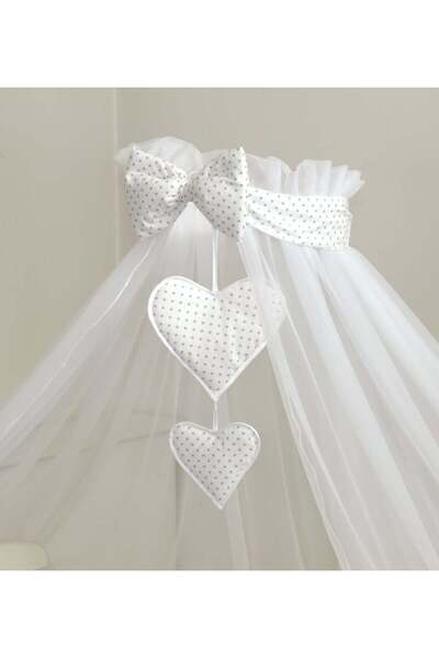 OEM Балдахин от тюл, панделка на точки, щампа с панделка на точки, Ейми 300x1...