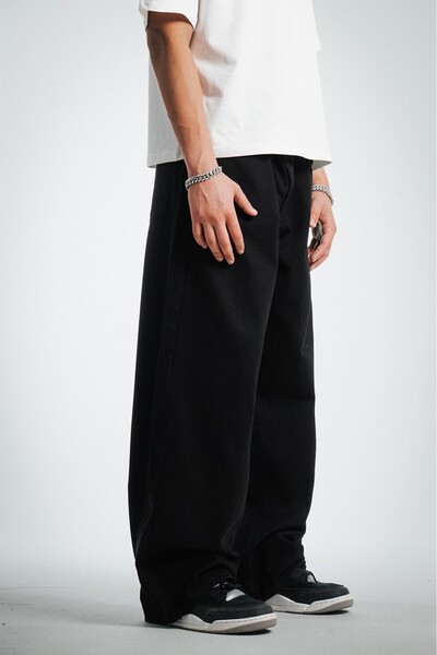 GRJ denim Black Wide Leg Super Baggy Men's Jeans