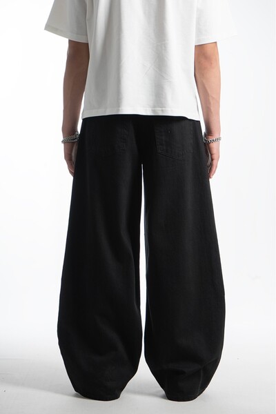 GRJ denim Black Wide Leg Super Baggy Men's Jeans