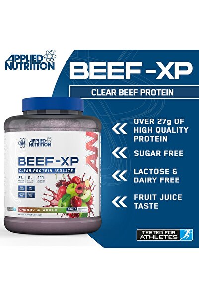applied nutrition Beef XP Protein Isolate Cherry & Apple Zero Sugar, Low Fat, 1.8kg