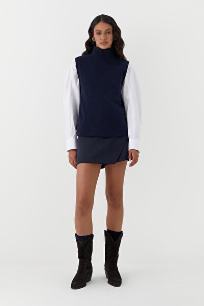 MARKALİSTE Knitwear Look Knitted Blouse Navy Blue