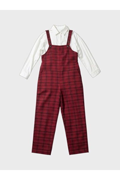 Retrobird Design Long Jumpsuit Salopet Women's Cherry Colored