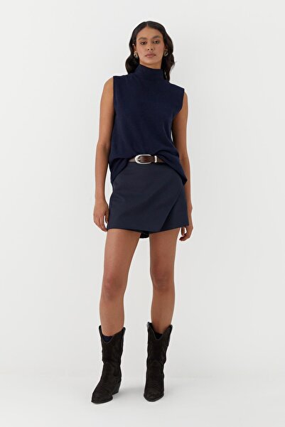 MARKALİSTE Knitwear Look Knitted Blouse Navy Blue