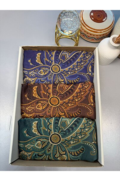 Oxygen Scarfs Σετ 3 τεμαχίων με μαργαριταρένιο νυχτερινό σχέδιο βαμβακερό μεταξωτό σάλι KT100225 – Πλεονεκτικό σετ